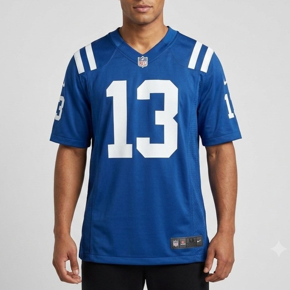 Nike Indianapolis Colts TY Hilton 13 On Field Jersey Blue Mens Large L 44